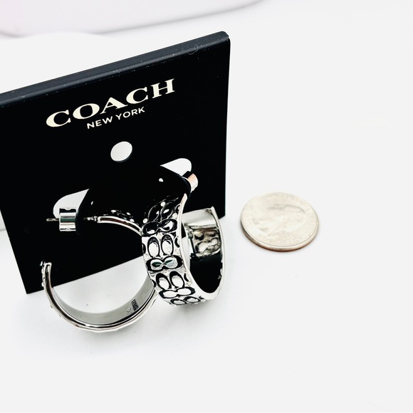 Coach Jewelry - Coach Quilted C Huggie Earrings